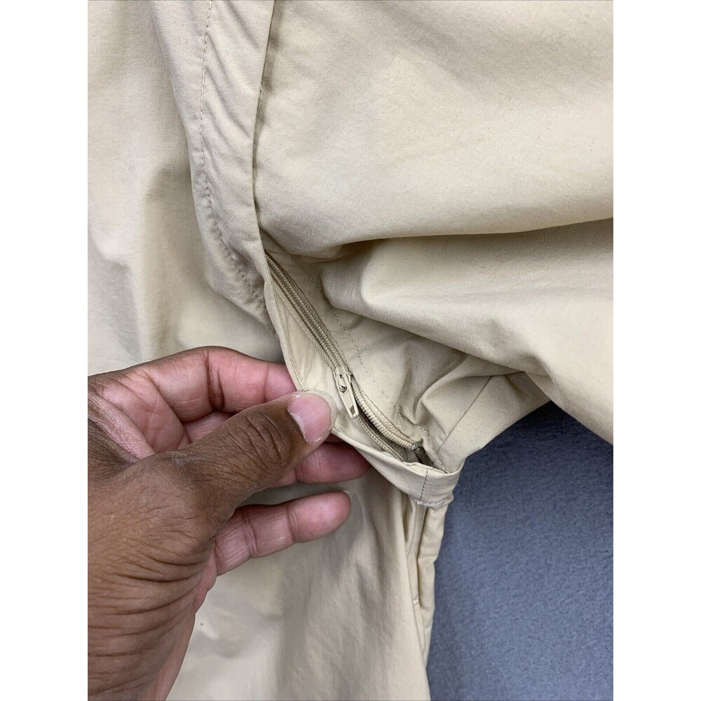 Scandia Woods V Neck Pullover Windbreaker Shirt Vesy Men Small Beige Zip Sleeves - Picture 10 of 14